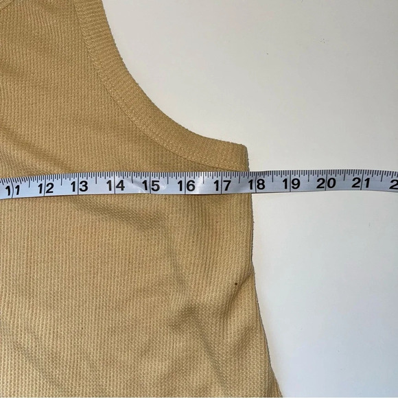 Maurices 24/7 Solid Yellow High Neck Waffle Knit Tank Top Medium Women’s - Picture 6 of 10